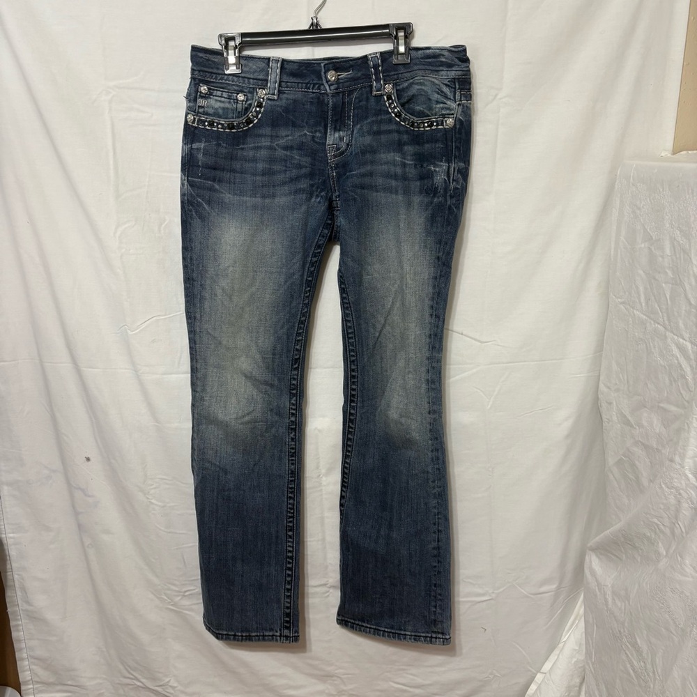 Miss Me Easy Boot women's stretch jeans with embellished pockets